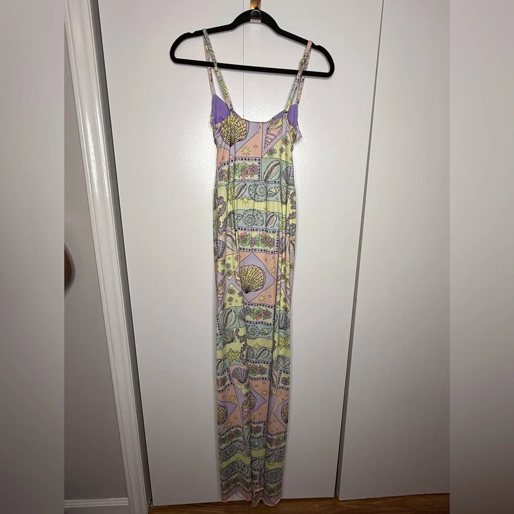 Oceanus Zoe Cutout Dress Maxi Colorful with cutouts and slit Medium - Picture 5 of 16
